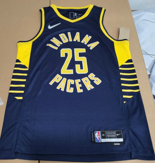 Maillot de Basket #25 Smith Indiana Pacers 22-23 Bleu ave diamond logos Imprimé